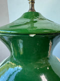 Green Ceramic Floral Ginger Jar Lamp (WORKS)