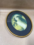 Vintage Style Print Of Woman In Oval Gold Frame