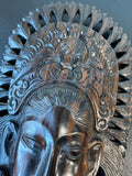 (C) Vintage Hand Carved Wooden Balinese Goddess Mask