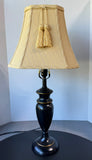 Black Metal Table Lamp with Tasseled Shade (WORKS)