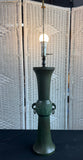 James Mont Style Patinaed Metal Urn Vintage Table Lamp (WORKS)