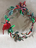 Small Metal Cardinal Holiday Wreath
