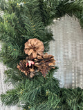 Small Faux Fir Wreath with Cream Colored Bow