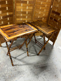 Bamboo Style Pair of Folding TV Tray Tables