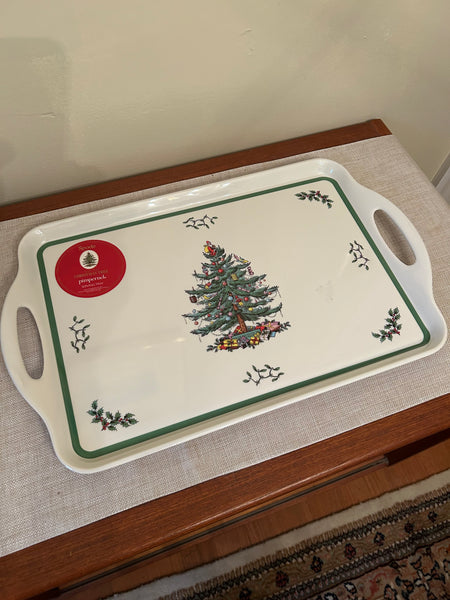 Spode Pimpernel Melamine Christmas Tree Tray-Like New