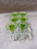 Set Of 6 Bormioli Rocco Green Stemmed Footed Cordial Liqueur Shot Nip Glasses // 2 Sets Available // *** PRICED INDIVIDUALLY ***