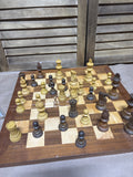 Wood Chess Board with Resin Pawns