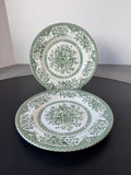 (B) 2-Piece Wood & Sons England Kew Green Floral China Salad Plates