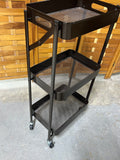Folding Metal 3 Tier Cart on Casters