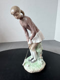 (B) Lladro Spain #4851 Woman Golfer Porcelain Figurine
