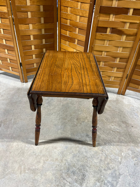 Oak Tone Drop Leaf Side Table