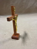 Small Wood And Brass Crucifix