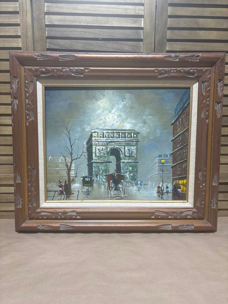 Painting of Parisian Street; Signed “Johson”