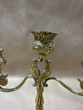 Brass 3 Candelabra With Birds