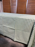 Green Gingham Primitive Tablecloth