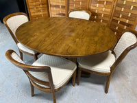 Dining Table, (2) Leaves, Table Pads, and (4) Chairs***HEAVY ITEM***
