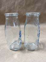 Pair Of Small Brookeside Frame Dairy Sweet Cream Glass Jars