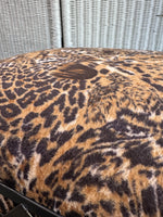 Velvet Feel Cheetah Fabric & Metal Foot Stool/Ottoman