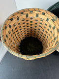 Trio of Green & Natural Woven Baskets