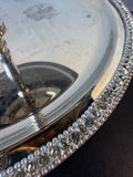 Globe Exports Corporation India 2 Tier Silver Tone Deer Server with Rhinestone Accents