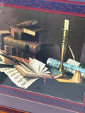 Large Music & Literature Print by William Harnett; Signed