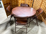 Samsonite Round Folding Card Table with 4 Folding Chairs