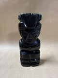 Black Onyx Obsidian Stone Aztec Figure (A)