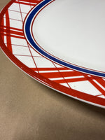 Large Williams-Sonoma Red White And Blue Pig Platter
