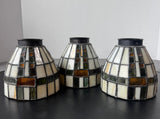 Trio of Small Vintage Stained Glass Lamp Shades