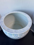 Pastel Floral Asian Inspired Ceramic Fishbowl Planter