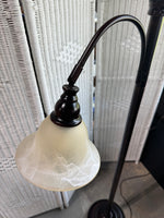 Bronzed Metal Torchiere 3-Way Floor Lamp with Reading Lamp (WORKS)