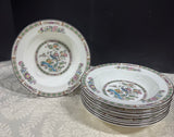 8-Piece Wedgwood England Kutani Crane Rimmed Soup Bowls (D)