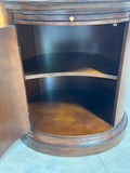 Oval End Table/Cabinet, with Tray Pullout