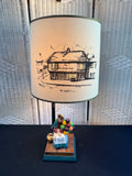 Black’s Lamp with Royal Doulton Old Balloon Seller & Old Curiosity Shop Shade (WORKS)