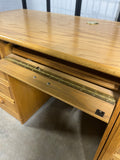 Large Oak/Light Wood Tone Desk with Keyboard Pull Out Tray ***HEAVY ITEM***READ DETAILS ON PICK UP POLICY***