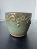 Napco Small Green Embossed Ceramic Planter