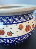 Boleslawiec Hand Made Blue Pumpkin Polish Pottery Lidded Soup Tureen with Ladle