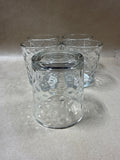 Short Clear Glass Dot Design Drinking Glasses - Set Of 5