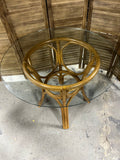 Glass Top Wicker Table, NO CHAIRS