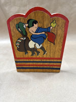 Handpainted Asian Style Wooden Bookends