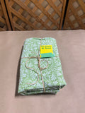 Pale Gren and White Round Table Cloth, 84"D