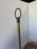 Brass Vintage Double Arm Student Lamp with Green Metal Tole Shades (WORKS)