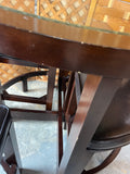 Round Glass Top Table with (4) Stools