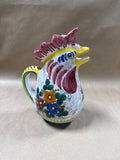 Italian Handpainted Floral Rooster Pitcher
