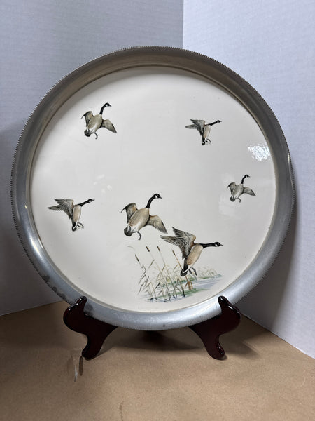 Geese Landing Revere Pewter Serving Tray