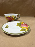 (B) Apple Italian Hand Painted Soup Bowl And Plate — Made In Italy