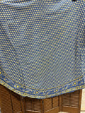 Williams Sonoma Blue And Yellow Round Table Cloth