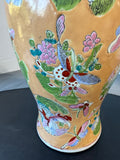 Asian Inspired Peach Butterfly Ceramic Vase
