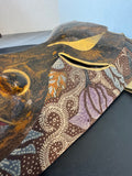 Sejati of Bali Hand Carved Wooden Aflame Mask with Batik Fabric