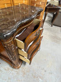 Marble Top Curved 3 Drawer Chest/Dresser***HEAVY ITEM***